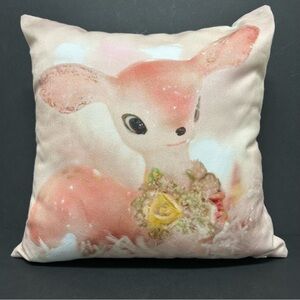 Society6 Nursery Throw Pillow case & insert Deer Fawn Print On Both Sides 15 Dec